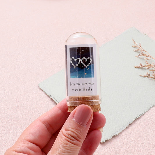 TT60107 Crystal hollowed heart LOVE YOU MORE THAN THE STARS