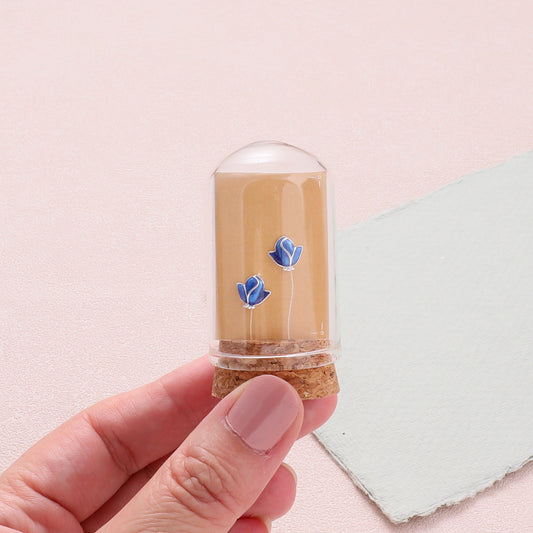 TT55081 Blue Magnolia earrings