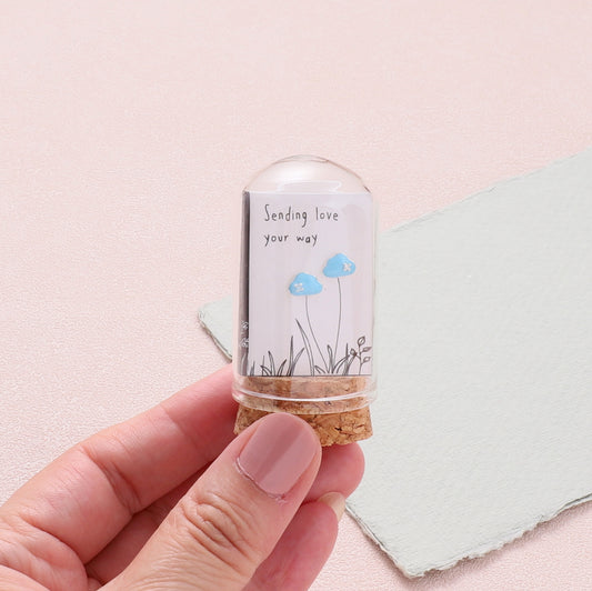 TT51241 SENDING LOVE YOUR WAY Blue enamel cloud earrings