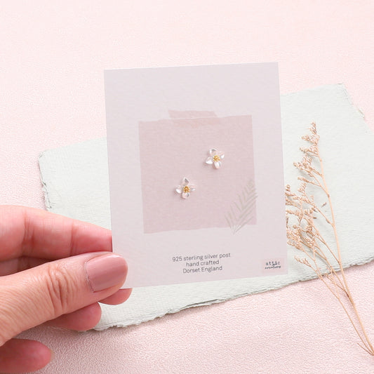 ME224 Two tone flower earrings