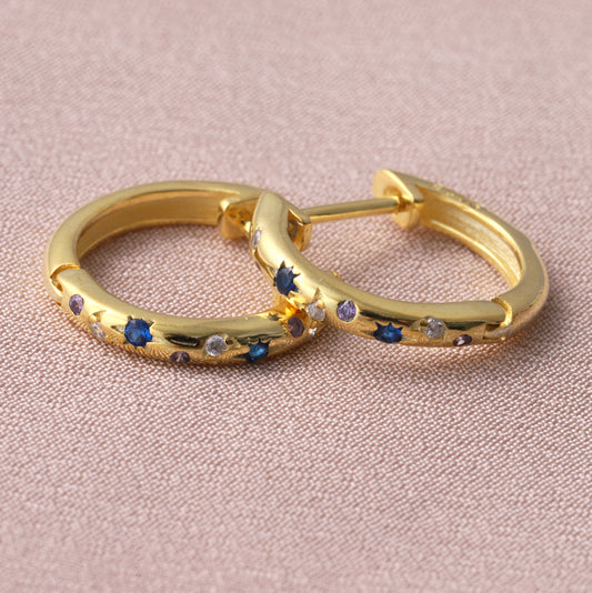 HP213/214 Blue and clear gem hoop