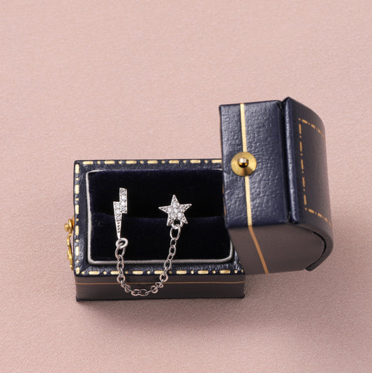 MEH048 Star Lightning Two studs in One /Silver