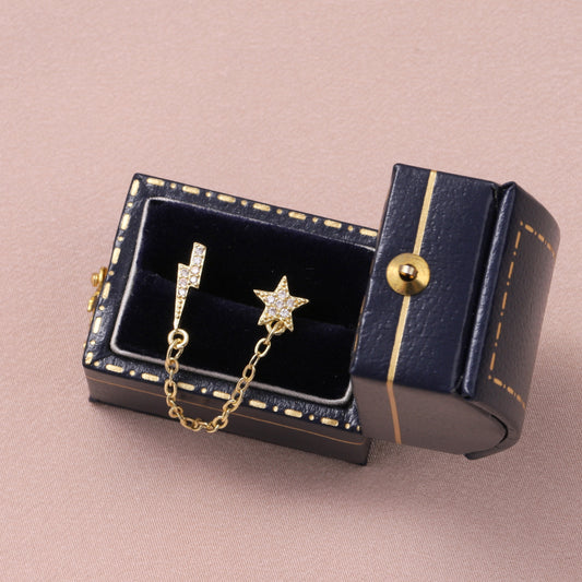 MEH049 Star Lightning Two studs in One /Gold