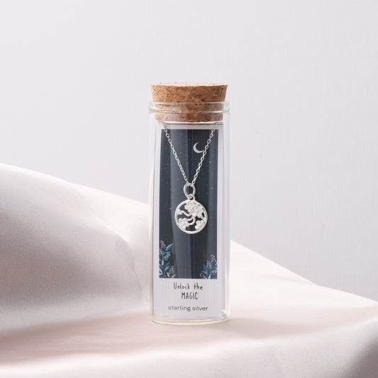 ST4024 UNLOCK THE MAGIC  Flowers in a circle necklace