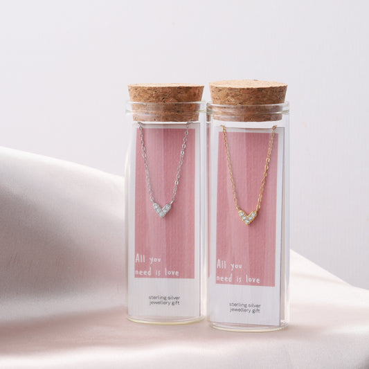 ST9050 ALL YOU NEED IS LOVE crystal heart necklace
