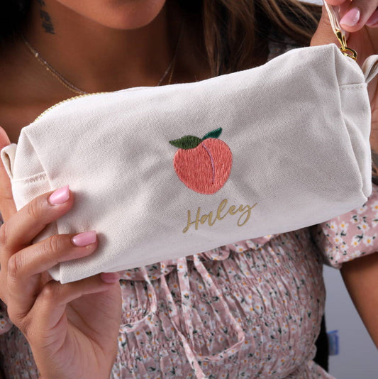 Personalised Embroidered Fruit Make Up Bags