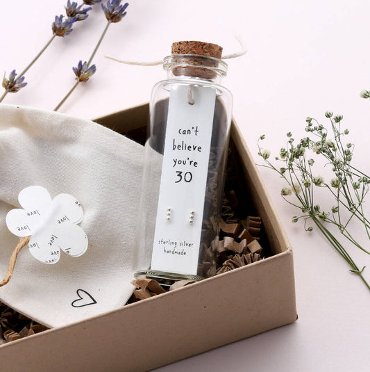 Message Bottle Earrings 30th Birthday - sterling silver-NuNu jewellery